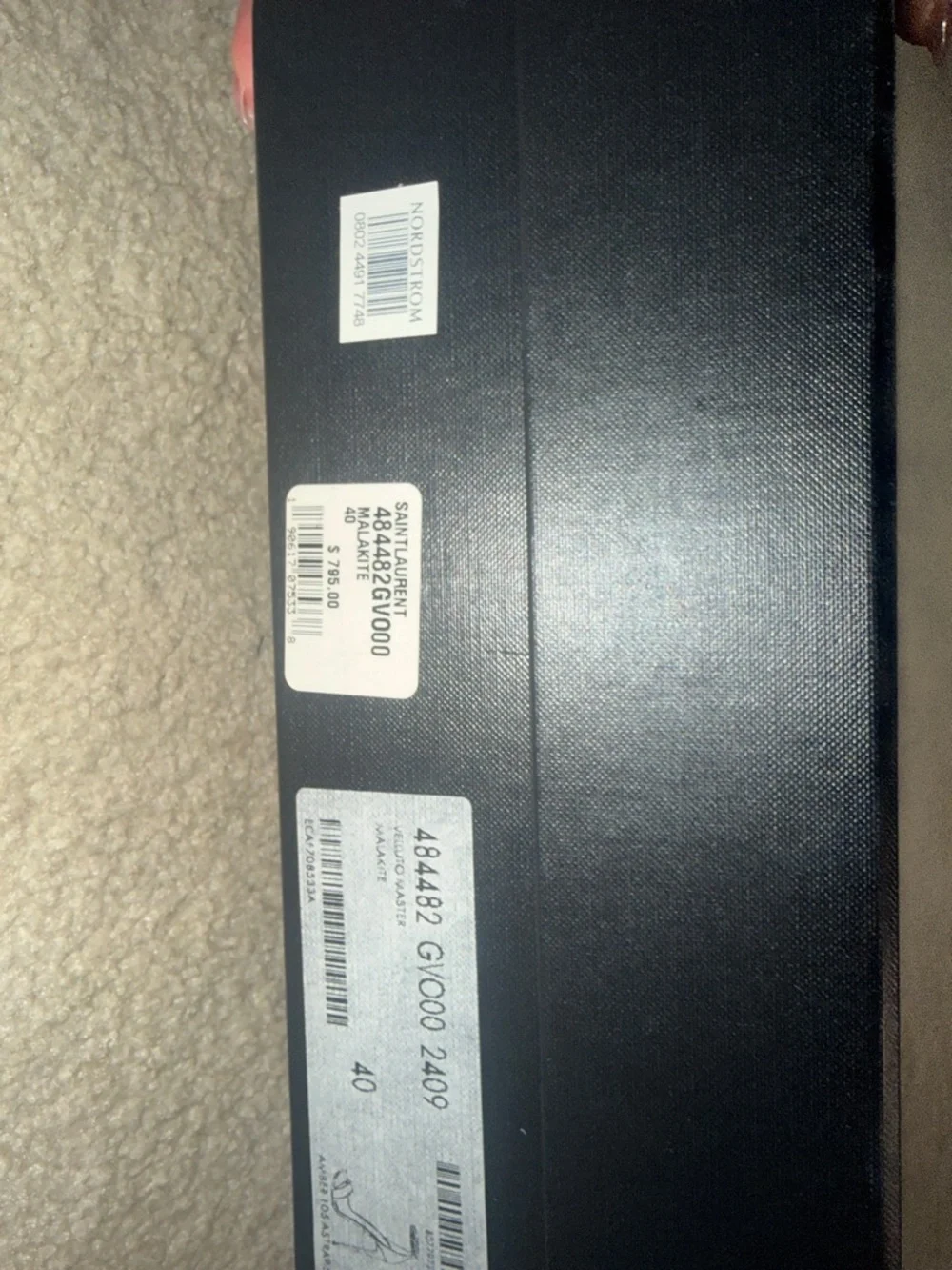 Saint Laurent Emerald Green Velvet Ankle-Strap Stilettos - Picture 2 of 4